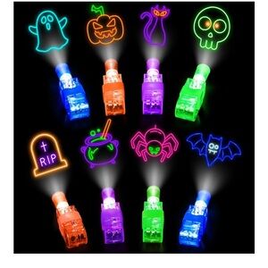 48 Colorful Light-Up Halloween Finger Lights